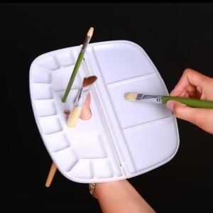 สีขาวหอยรูปไข่สี Palette ศิลปะนักเรียนกลางแจ้งจิตรกรรมกล่องสีสีน้ำ/อะคริลิอเนกประสงค์ร่างจาน