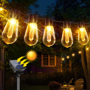 Solar String Lights Outdoor Christmas Decorative Light Bulbs Suitable for Patio Gazebo Porch Camping Lighting Atmosphere