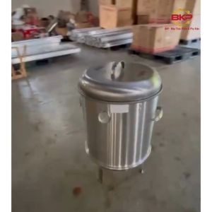 Lò nướng mini Lu quay gà vịt mini chạy than chất liệu inox kích thước phi 40