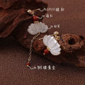 Initial Lotus Unique Sensation Earrings South Red National Style Abalone Red Color  out Original Design Handmade Silver Jewelry for Women. 