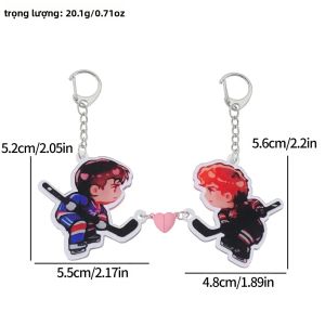 Bandai | Móc Khóa Áo Đấu Nhỏ Xinh Phim Truyền Hình Heated Rivalry Shane Hollander Ilya Rozanov Phụ Kiện Túi Xách Móc Khóa Kim Loại Dành Tặng Fan.