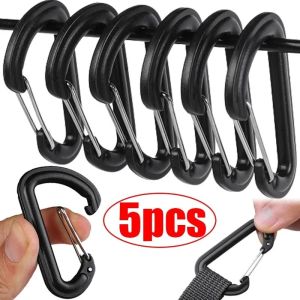 1/5Pcs D Shaped Plastic Mountaineering Buckle Backpack Hook Connection Ring Keychain Kettle Buckle Outdoor Camping Accessories