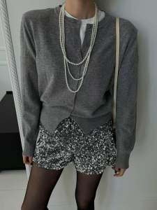 (พร้อมส่ง) glitter shorts