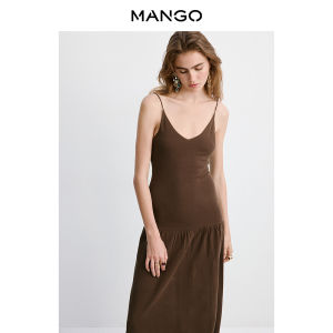 Mango | Elegant Low Neck Slim Fit Thin Strap Dress
