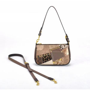 Retro Handmade Rivet Leather Y2K Vintage Underarm Bag Fashion Trend Square Bag Youth Casual Crossbody Shoulder Handbag