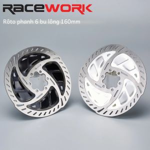 RACEWORK MTB Phanh Đĩa Cánh Quạt 140/160mm 6 Bu Lông Thép Chất Lượng Cao Tản Nhiệt Phanh Cho Xe Đạp Leo Núi & Đường Bộ