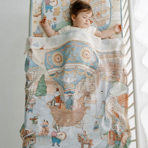 OAK FAMILY | Universal Quilted Muslin Swaddle Blanket For Newborn Babies 100x100cm Size Soft Comfortable Wrap Blanket For All Seasons