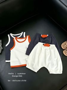 Comfortable and Cute Boys Sleeveless Vest Set Summer Leisure