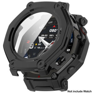 Glass+Case for Amazfit T-Rex 3Pro Anti-scratch Screen Protector Tempered Glass Film+Bumper Silicone Protective Cover Accessories