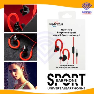 [COD] NANVAN NVN-HF8 EARPHONE HEADSET SPORT STEREO MEGA BASS JACK 3.5MM UNIVERSAL UNTUK GYM / OUTDOOR ACTIVITY