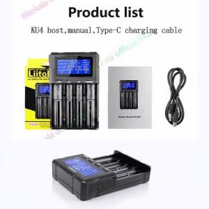 LiitoKala Lii‑KU4 Universal LCD Battery Charger QC3.0 Fast Charge For 3.7V/1.2V 26650 21700 18650 AA AAA Rechargeable Cells