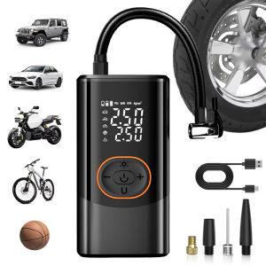 Máy Bơm Không Khí Ô Tô Không Dây Di Động 12V - Máy Nén Khí Điện Bơm Lốp Cho Ô Tô Xe Máy Xe Đạp Bóng - Chất Liệu ABS