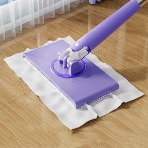 1pc Portable Mini Mop Automatic Paper Towel Changing Mop 360°Rotation Cleaning Tool For Floor Window Dust Removal No cloth 