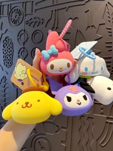 【PRETTYG】Sanrio Mini Silicone Bag Pendant Coin Holder Cartoon Purses Earphone Storage Bag
