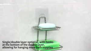 Wall mounted soap holder 304 stainless steel soap sponge box bathroom punch free