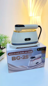 Bàn là hơi nước cầm tay Bugaro BG-25 vàng kem Công suất 1300w Dung Tích Bình Chứa 180ML nước Mặt ủi 7 Lỗ Thoát hơi nước