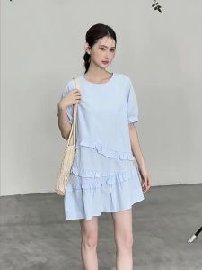 HTMEME | Summer Breathable Korean Sweet Lace Camisole Short Sleeve Mid-length Dress