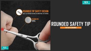 Groovy Professional Stainless Rounded/Pointed Tip Safety Trimming Scissors for Nose Facial Hair Mustache Beard
