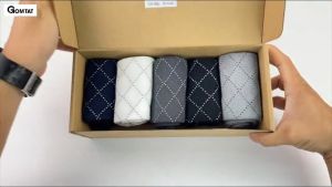 Hộp 5 đôi tất giày tây nam cổ cao GOMTAT hoạ tiết sọc chéo chất liệu cotton cao cấp thoáng mát - GOM-TAYCHEO-CB5