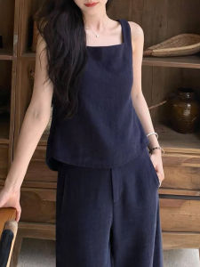 Shalldoer | ชุดสองชิ้นสไตล์เกาหลีสุดหรูหราสำหรับผู้หญิงในช่วงฤดูร้อน แขนกุด หลังเปิด กระโปรงทรงเอเอวสูง แฟชั่นสำหรับผู้หญิง