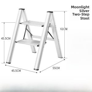 Thickened Aluminum Alloy Folding Ladder Pentate Home Multi-Functional Portable Small Stool Three-Step Staircase Flower Stand