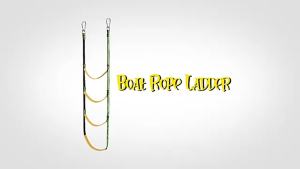 Launching Ladder Nylon Boat Rope Ladder Folding Auxiliary Marine Rope 3 Step Portable Rope Boarding Ladder For Inflatable Boat