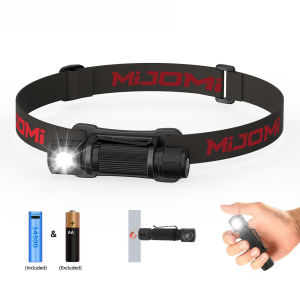 BUY 1 TAKE 1!!!MIJOMI Removeable Headlamp HP10 with 300lm 109m beam distance Super mini handhold Flashlight dual fuel with 14500 battery or AA IP54 waterproof flashlight for Industrial Produce workshopOutdoor Adventures Camping