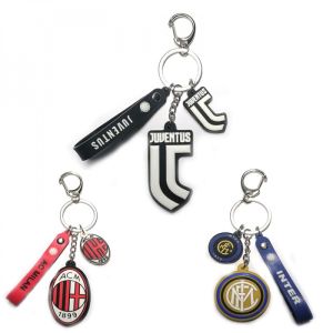 ชุดพวงกุญแจ3ชิ้นพวงกุญแจพีวีซีสัญลักษณ์โลโก้สโมสรฟุตบอลของขวัญสำหรับแฟนๆของสะสมอินเตอร์มิลาน Ac เรอัลมาดริดแอตเลติโกบราซิล