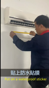 Premium Canvas Air Conditioner Dust Cover with 2.8m Drain Pipe for 1-1.5HP/2-3HP Models - Durable & Waterproof