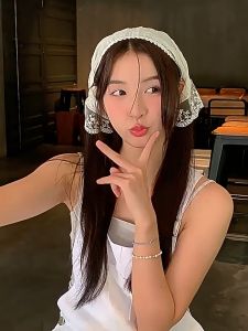 Bando Korean Lace Wanita Bandana Picnic Syal Renda Scarf Style Aesthetic