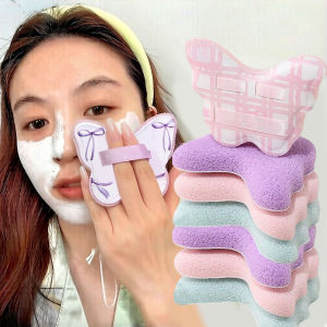 Large Butterfly Face Washing Puff Soft Thicken Sponge Facial Exfoliating Puff Deep Cleansing For Makeup Removal