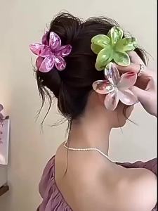 6 Chiếc Kẹp Tóc Hoa Plumeria Hawaii Nhiều Màu Sắc Dành Cho Nữ Kiểu Dáng Thanh Lịch Phong Cách Bohemian Kẹp Cá Mập Phụ Kiện Tóc Đi Biển
