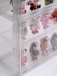 Nearra 3 Layer Stackable Magnetic Acrylic Display Case Transparent Boxes Popmart Toy Storage Organizer