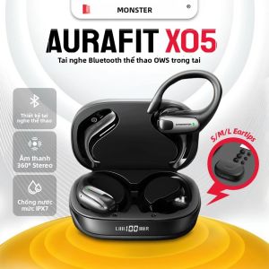 Tai Nghe Thể Thao Không Dây Monster AURA FIT X05 Âm Trầm Sâu Chống Nước IPX7 Bluetooth Có Micro Dành Cho Thể Thao & Ngoài Trời