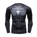 Quick Dry Elastic Fitness Clothing Long Sleeve Spiderman Venom Suit Men's Training Shirt Breathable Moisture Wicking Running Gym Workout Training Wear. 