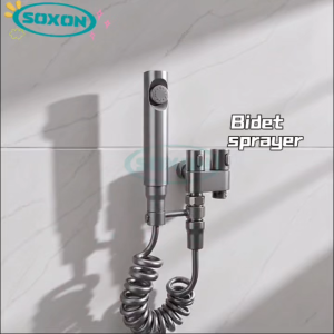 SOXON Bidet Spray Shower Toilet Douche Bidet Sprayer with Dual Control Valve Flushing Washer Bathroom Pressurized Bidet Set