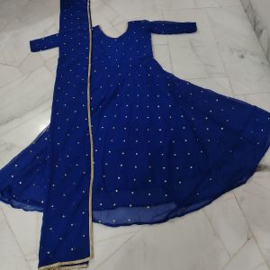 M to 5XL Embroidery Anarkali Gown with Dupatta