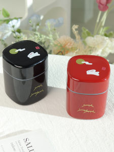 Hakoya Japanese Style Portable Small Size Resin Tea Canister Moon Rabbit Sealable Tea Storage Container Fresh Trend Origin Japan