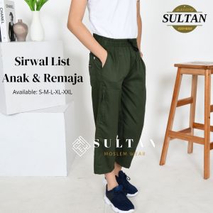 Celana Sholat Anak Muslim List Laki Laki Pria 4-13 Tahun Size S M L XL XXL jumbo Celana Panjang 7/8 Cingkrang Pangsi