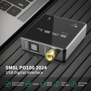 SML po100 2024 mqa âm thanh USB C DAC xmos giao diện kỹ thuật số 44.1-192kHz dop64 DSD Loại-C để đồng trục quang bộ giải mã softdog