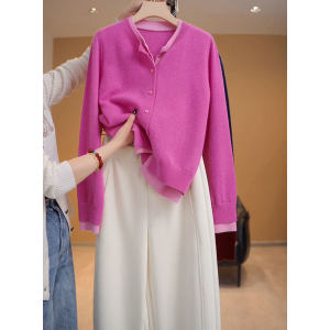Stylish Loose Two-Tone Knit Top