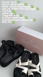 Leora Veddira - Shoeponic - Sandal Wedges - Hak 4 cm - SPN Wedges Silang Jepit - Sendal Dewasa Perempuan