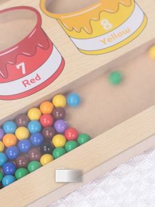 Wooden Magnetic Color Counting Maze - Childrens Wooden Toy Number 123 Learning Logic and Fine Motor Skills Development - Mainan Kayu Budak Kanak Perempuan Lelaki - 木制玩具颜色分类计数板磁性迷宫儿童木制运笔走珠逻辑思维训练
