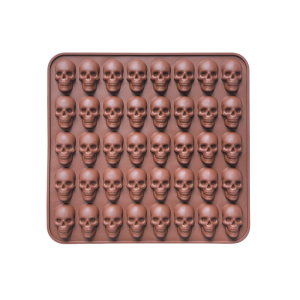1pc  40 hole skull shaped chocolate silicone mold 3D silicone candy mold used for ice cubes cake decoration baking tools