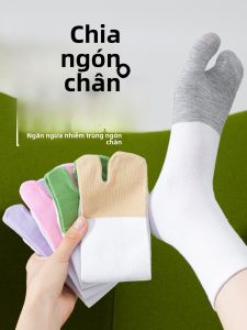JINGCHI | Tất lót hai ngón cho nữ mùa xuân thu dài đến giữa bắp chân phong cách Nhật Bản gót vuông hai ngón hình chân cừu tất lót hai ngón