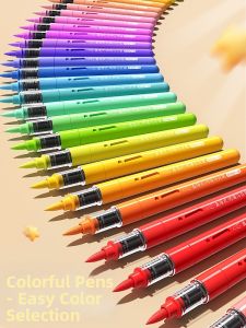 MINGZHUO | Water-based Acrylic Marker Soft Tip Watercolor Pen Set 24 Colors