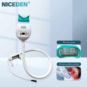 NICEDEN 50W High Power Dental Chair Unit Clip-on Desk Type Bleaching Machine 10 Led Teeth Whitening Lamp for Dentist Dental Cleaning Light to Remove Yellow Stains
