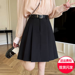 Black Long Pleated Skirt for Women High Waist Mid Length A-Line Skirt Summer Casual Chic Office Wear