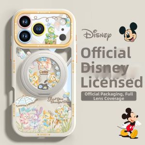pinsai | Transparent Rotating Magnetic Bracket All-round Drop Protection Kawaii Fresh Style Disney Phone Case