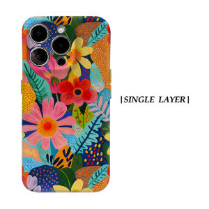 Potdemiel | Aurea Case Matte Bumper For Magsafe Case For iPhone 17 16 15 14 Plus 13 Pro Max Shockproof Hard PC Vibrant Tropical Flower Cover